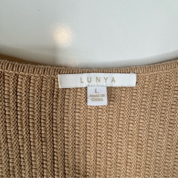 Lunya Reversible Ribbed Cotton Silk Blend Sweater Size Large - Picture 5 of 8